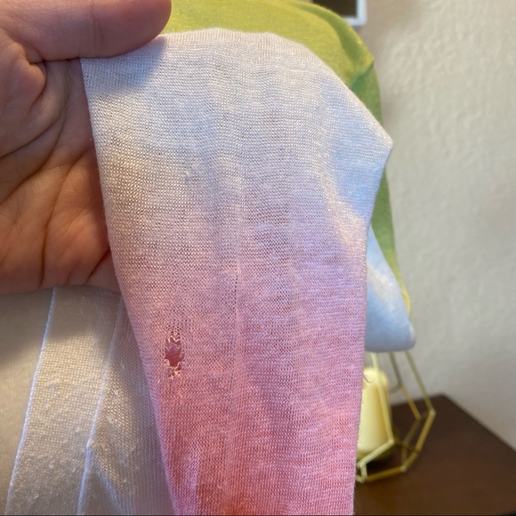 Theory Dual Ombre Cardigan in Pink and Green Ombre Linen- Viscose Medium NWT - Picture 15 of 16